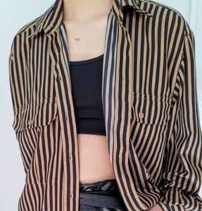 Black/Brown Stripped Blouse